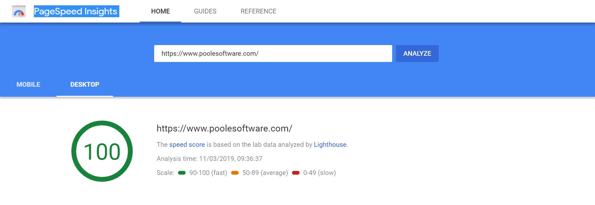 100% in the Google PageSpeed Insights Image 100% in the Google PageSpeed Insights Image